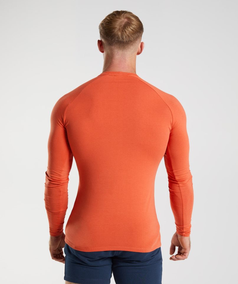 Men's Gymshark Apollo Long Sleeve T-Shirts Orange | CA 7D0516